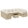 VidaXL Salon de Jardin avec Coussins 10 pcs, Canapés de Terrasse, Ensemble de Meubles de Patio, Mobilier d'Extérieur, Beige 3254145