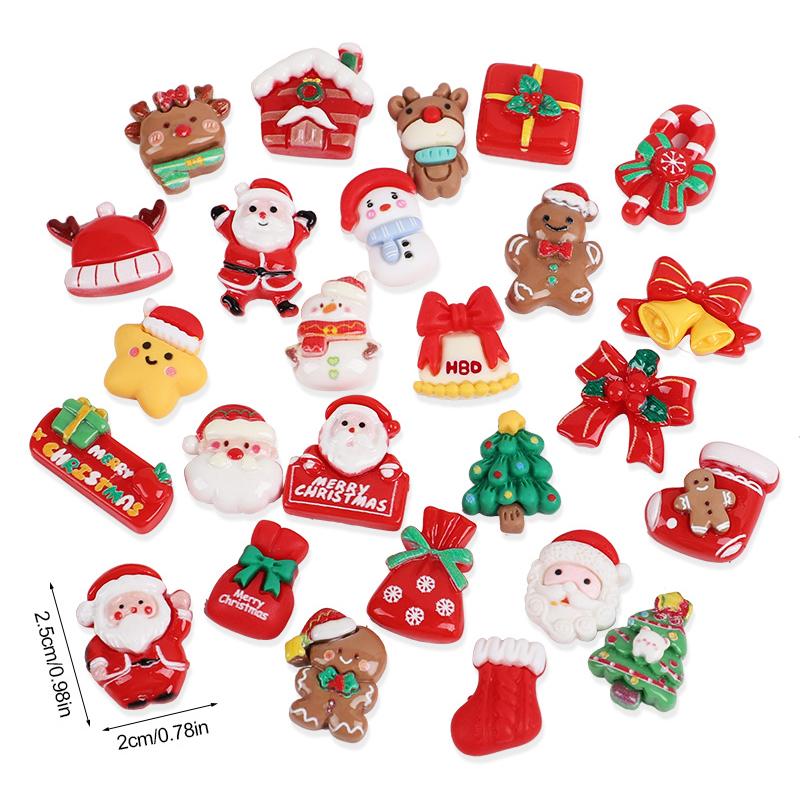 10/20Pcs Mixed Resin Christmas Fridge Magnets Cartoon Santa Claus Snowman Tree Magnet New Year Gifts Christmas Home Decoration