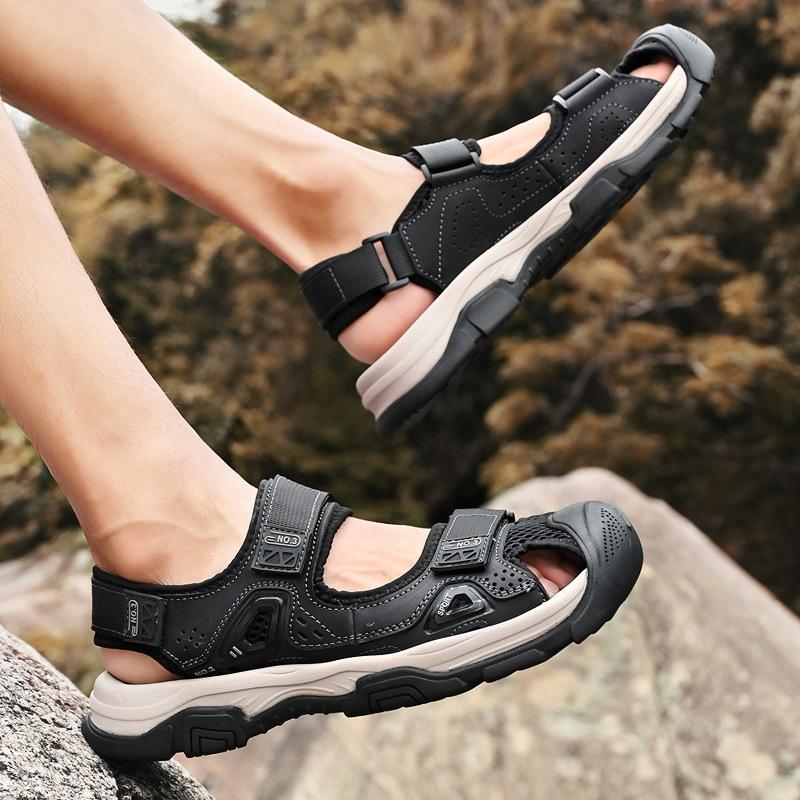 Sandals men's summer fashion outdoor going out Baotou quick-drying beach shoes non-slip breathable wear-resistant couple cool slippers