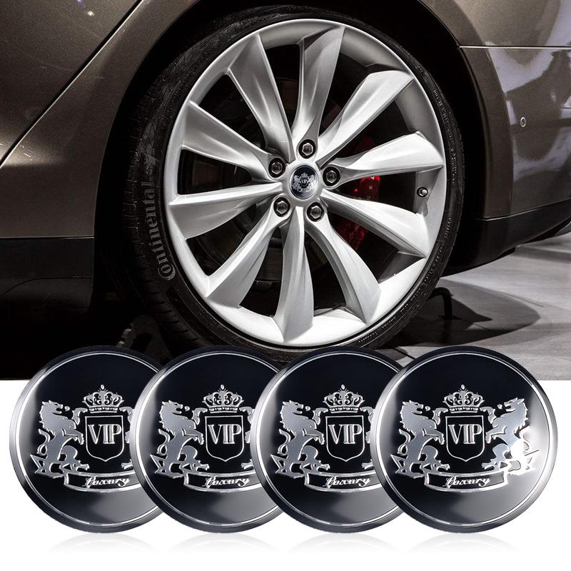 For Audi A856MM Car VIP Badge Wheel Center Hub Caps Sticker Tire Rim Covers Stickers Auto Accessories For Audi BMW Benz Volvo Skoda Honda