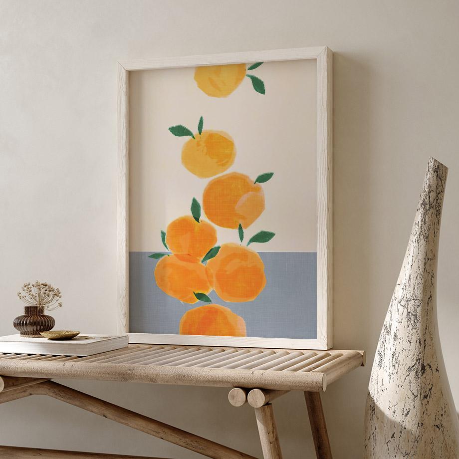 Watercolor Strawberry Cherry Lemon Orange Wall Art Painting Fruit Posters Vintage Room Bar Cafe Decor Home Decor Canvas Print