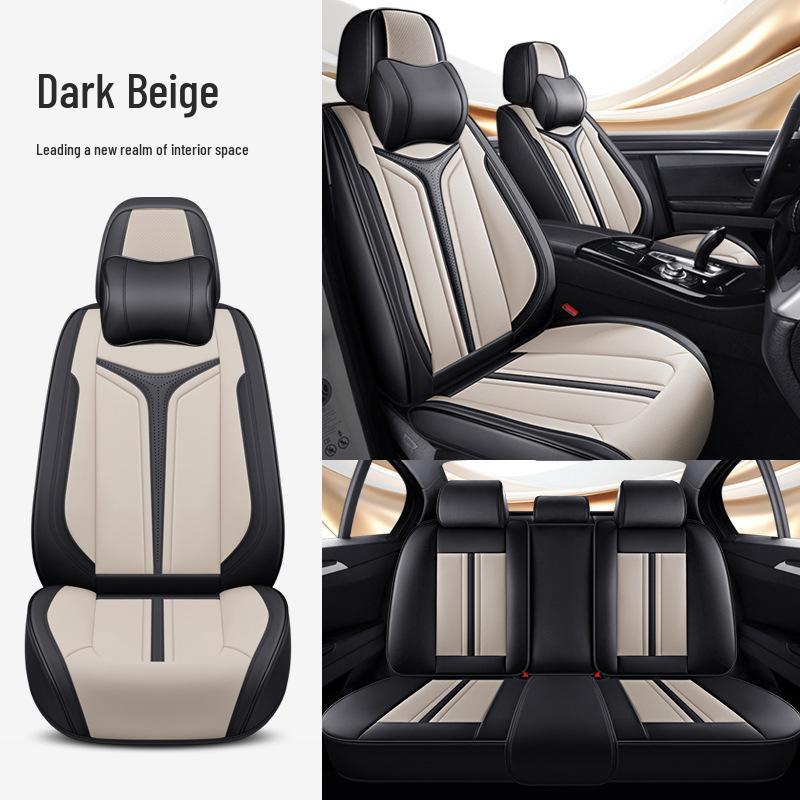 Full Leather Backrest Seat Cushion for Cars - Customizable, Full Surround, and Separate Type