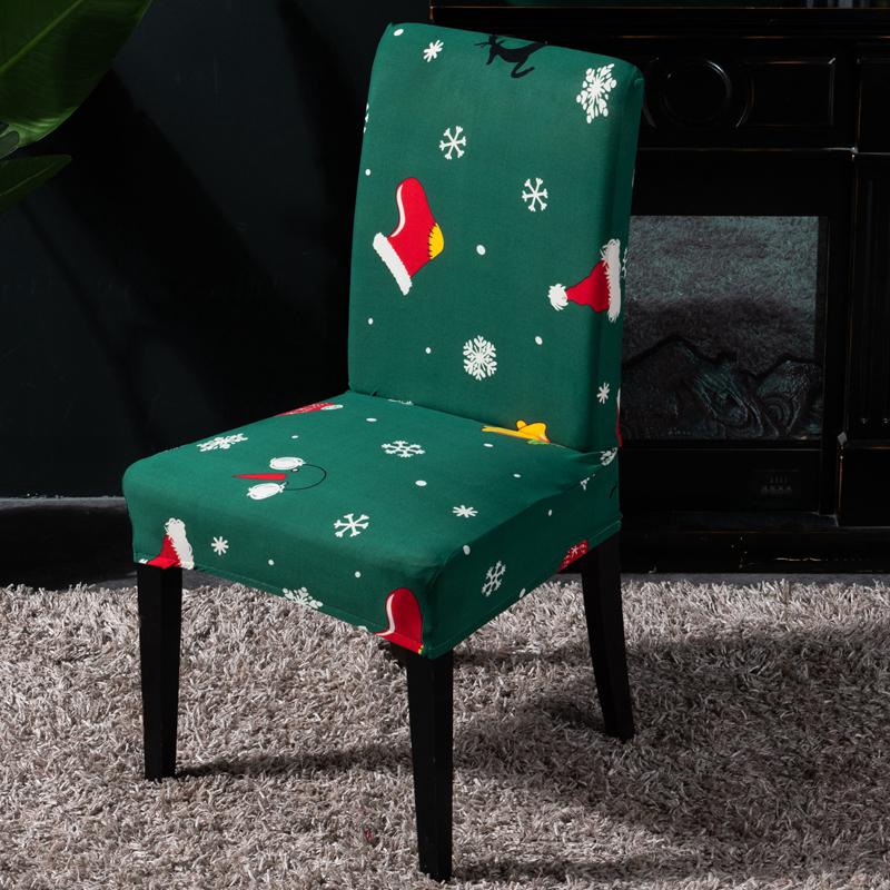 Christmas Decoration Stretch Covers Chair Cover For Dining Room Office Banquet Chair Protector Elastic Material Armchair Cover
