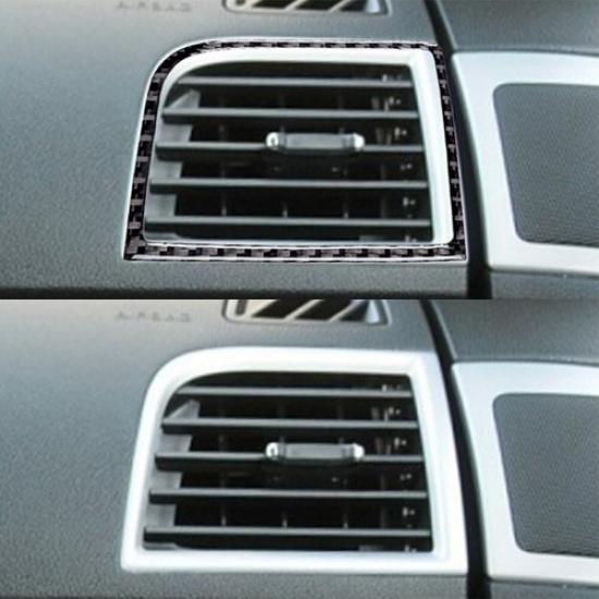 2Pcs For 2011-2014 Ford Explorer Carbon Fiber Interior Side Air Vent Cover Trim