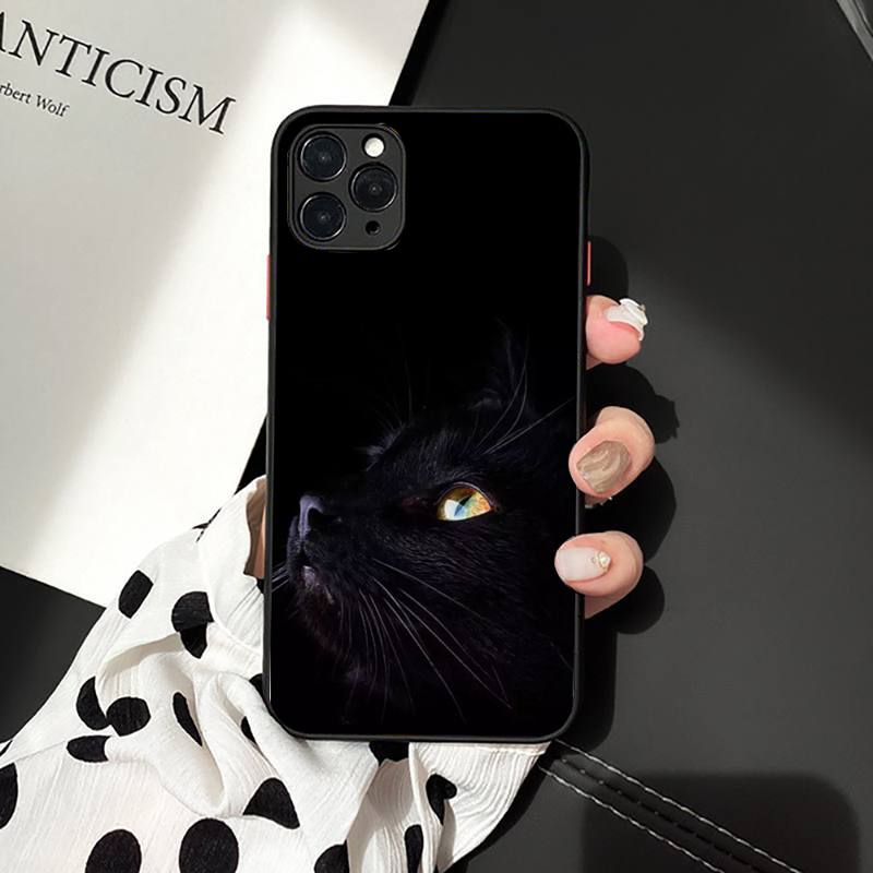 Black Cat Staring Eye On Phone Case for iPhone 11 12 13 mini pro XS MAX 8 7 6 6S Plus X 5S SE 2020 XR case