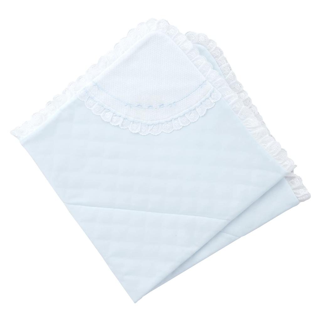 Swaddling Blanket Afghan Rabbit Stitch Sax Made In Japan