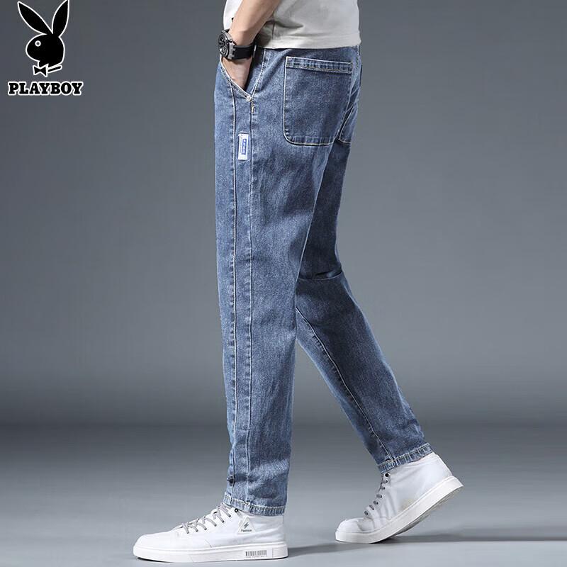 Playboy Men's Autumn/Winter Straight-Leg Stretch Jeans
