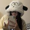 Winter Hat Female Fashion Cute Puppy Ear Hat Female Thickened Warm Riding Cartoon Plush Hat