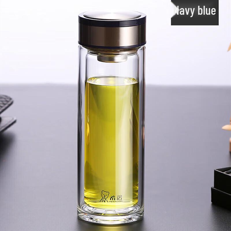 Heenoor Portable Double-Layer Glass Tea Bottle