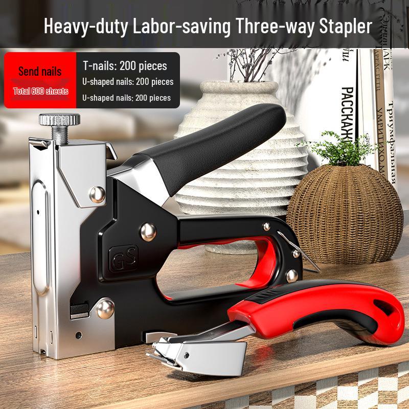 U-Shaped Manual Nail & Stapling Gun for Bookbinding and Woodworking