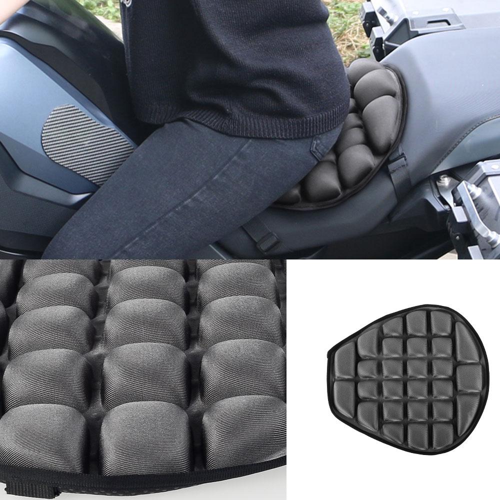 Motorcycle 3D Cushion Pad Motorcycle Cushion Pad with Non-Slip Bandages Fixed Pillow Durable Sunscreen Comfort Gel Seat