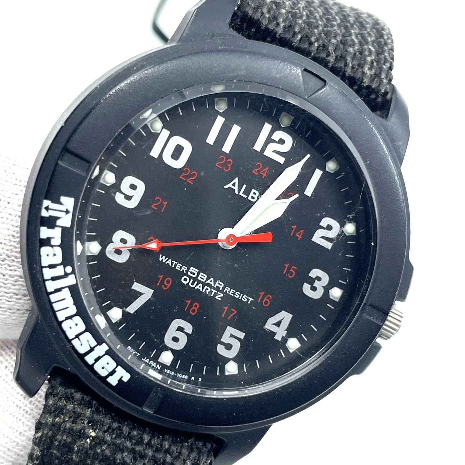 Operation not confirmed SEIKO Alba V515-7A40 quartz wristwatch black nylon strap
