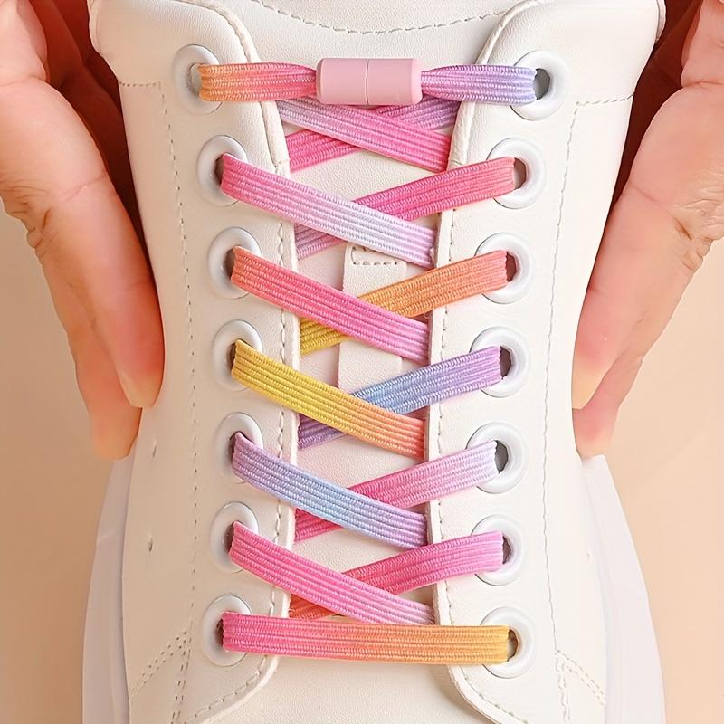 1 Pair of Elastic No-Tie Shoelaces, Lazy Shoelaces, Pearlescent Fashion Shoelaces, Suitable for Skate Shoes and Sneakers
