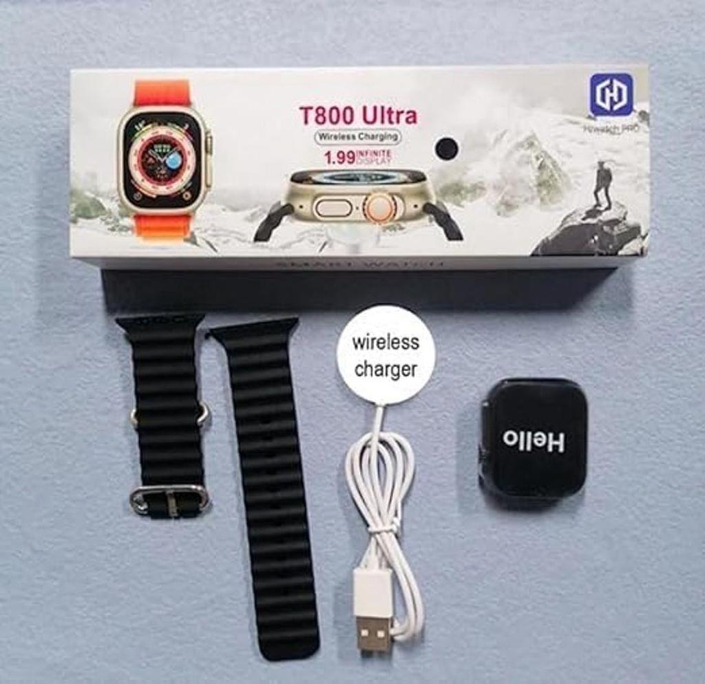 T800 Ultra Smart Watch 1.9” (4.8 Cm) Display Fast Charging Smart Ultra 8 Series Watch (Orange)