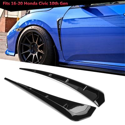 Pereche Fante Aripă Față Negru Lucios Stil R Potrivite Pentru Honda Civic 2016-20 SUA