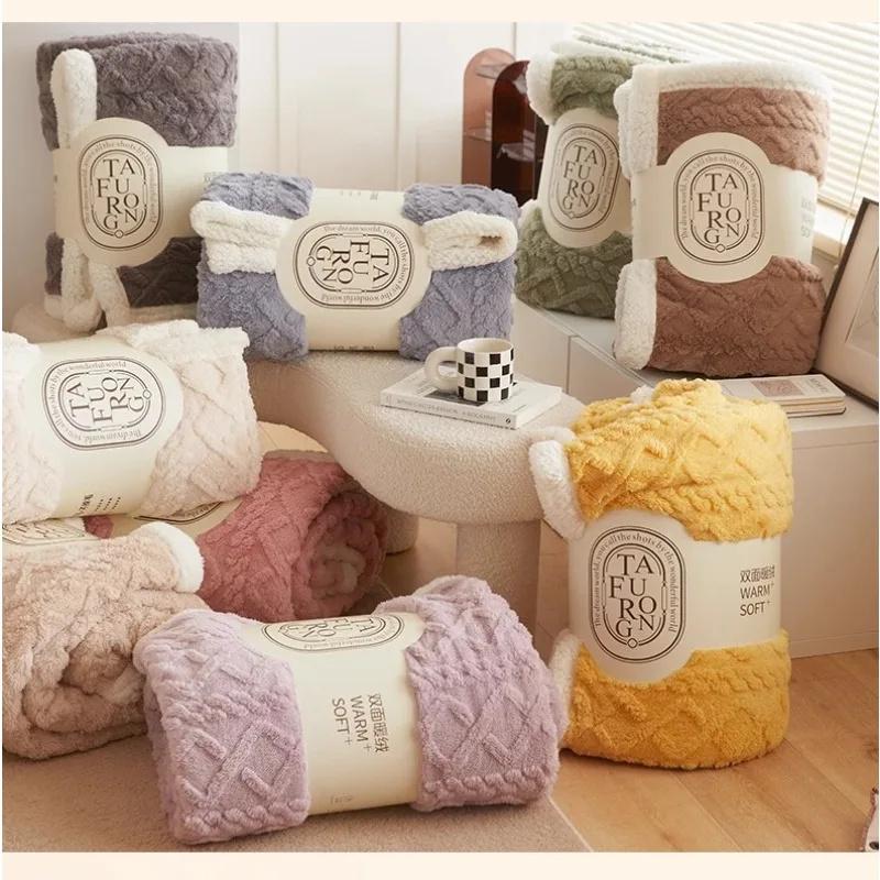 Drehdecke für Bett Thermodecke Fleece-Überwurfdecke für Couch Sofa Schlafzimmer Weiche Warme Decke Multifunktionale Decke