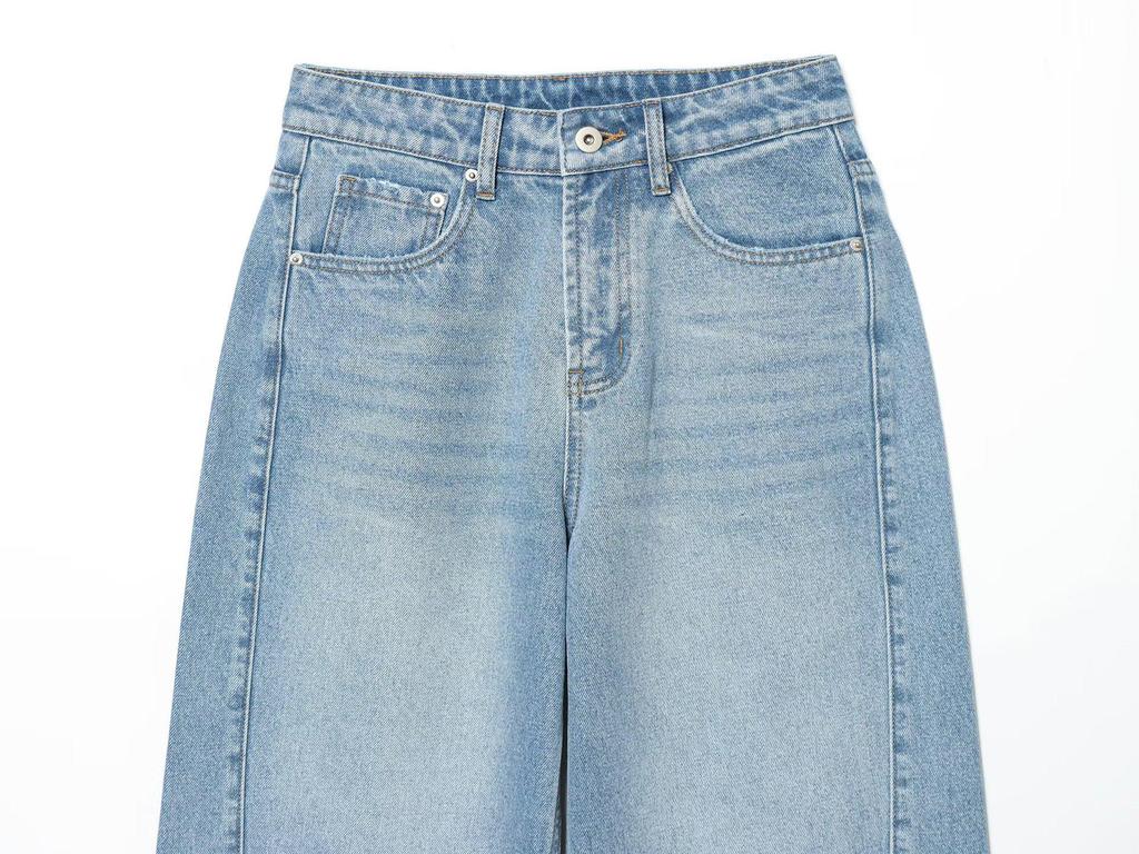European & American Women's Mid-Waist Loose Barrel Jeans