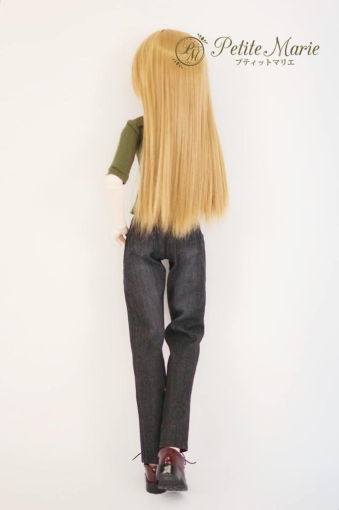 DDS Compatible Okayama Processing Boyfriend Jeans Black KOJIMA Processing Jeans Processing Low Rise Roll Up Stretch Denim Vintage Processing 60cm Doll