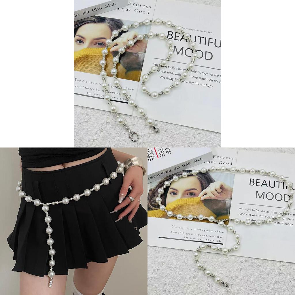 Water Diamond Pearl Waist Chain Jewelry For Women Summer Dress Accessories Gift For Girls