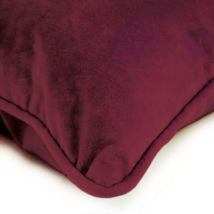 Coussin en velours rouge bourgogne 60x40