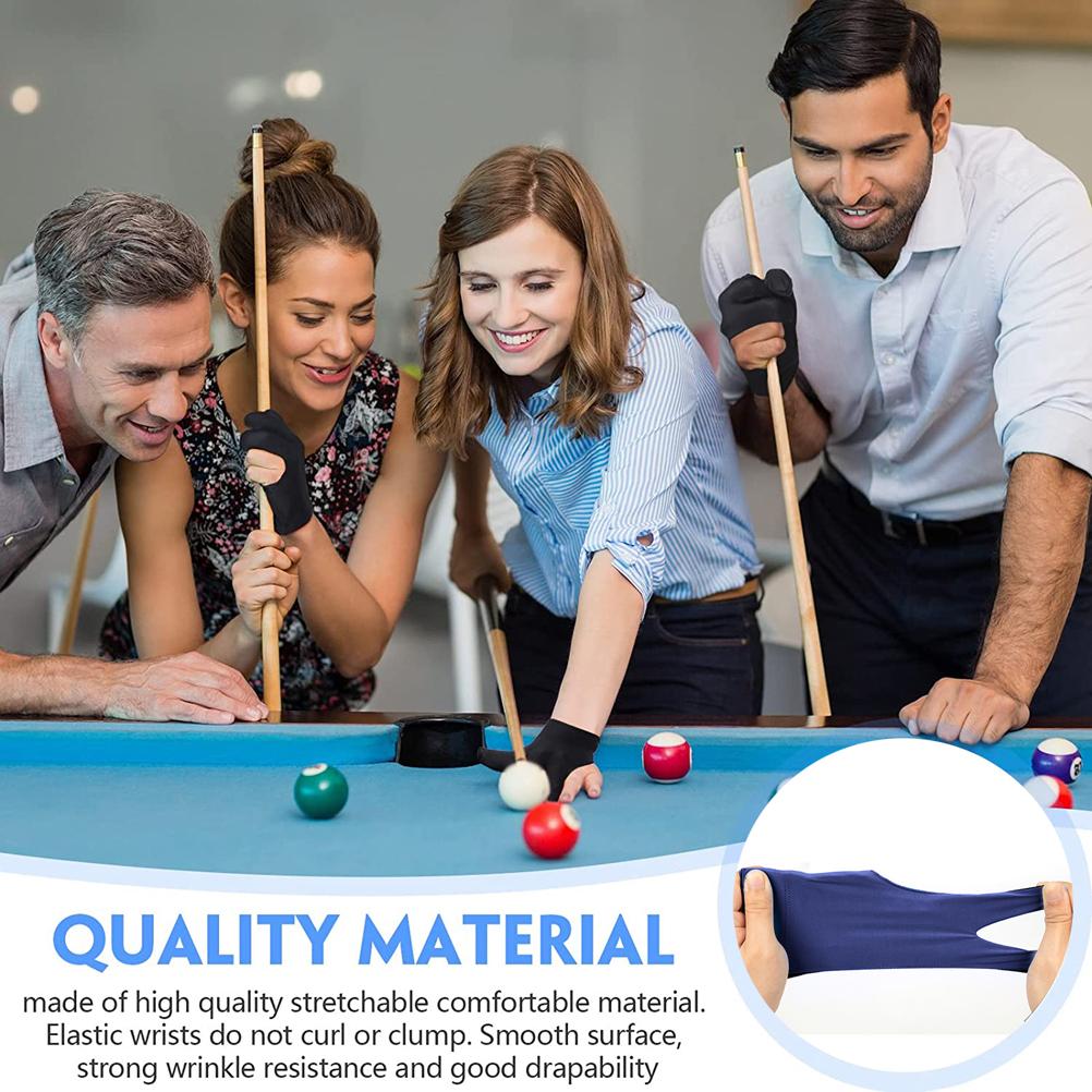 3 Open Fingers Billiard Gloves for Men Women Elastic Non Slip Wear Resistant Breathable Pool Cue