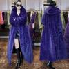 Temperament women's imitation fur leopard print coat winter furry coat large size imitation cross mink coat tide