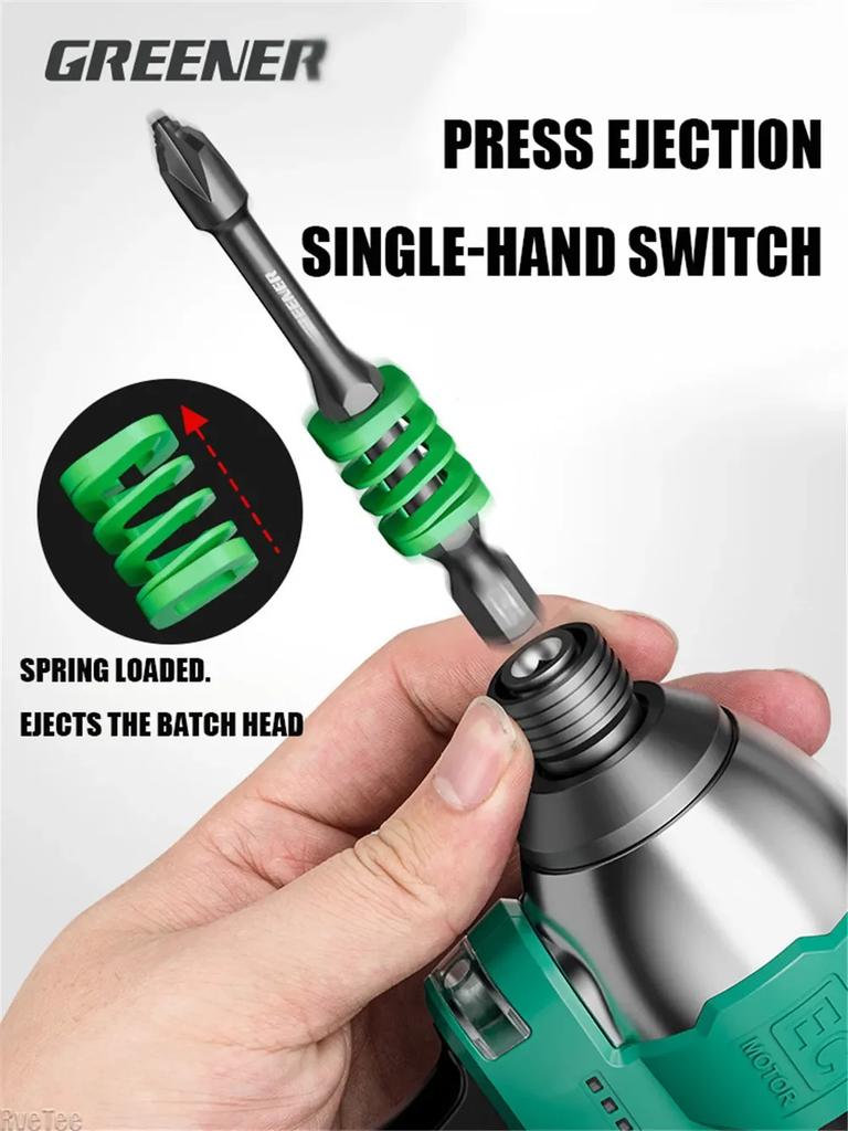 Serrated Non-slip Electric Screwdriver Spring-loaded Buffer Crosshairs Battery Screwdrivers with Rainbow Plug-in Card Tool Parts