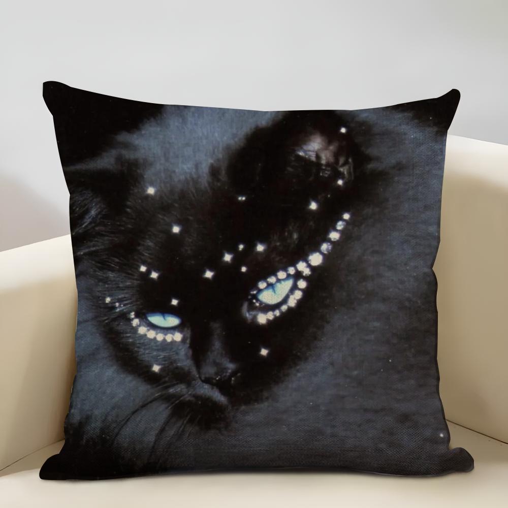 Wild Cats Cushion Cover Household Decoration Linen Sofa Cushion Cover: Skin-Friendly & Breathable with Invisible Zipper