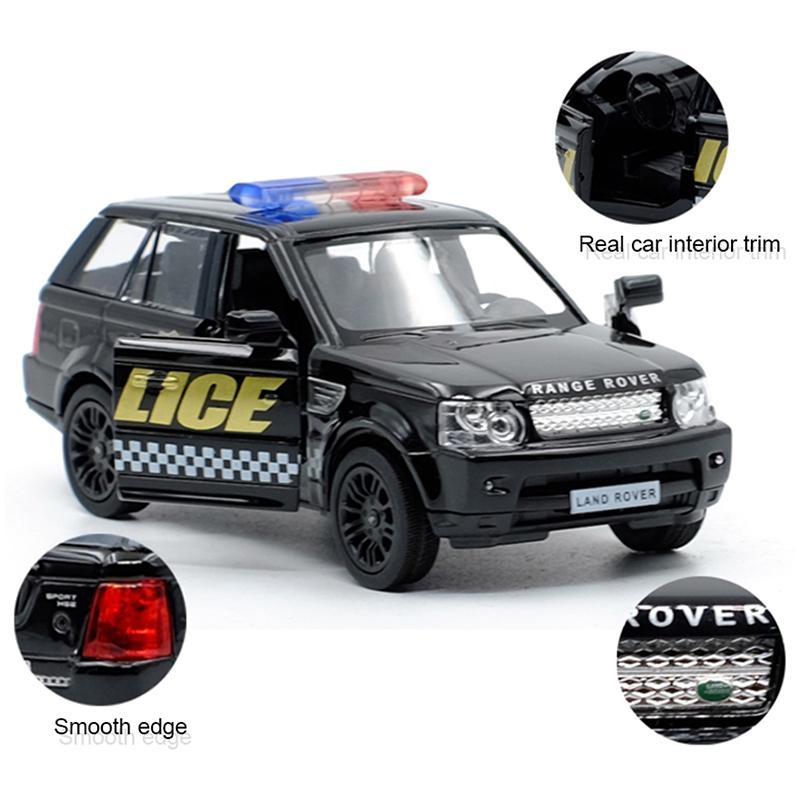 1/36 Scale Land Rover Range Rover Police SUV Vehicle Toy Car Alloy Diecast Car Model Toy with Pull Back for Children Gifts Toy Collection