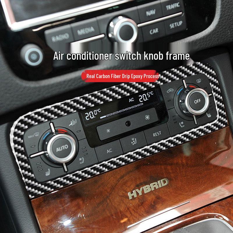 Carbon Fiber AC Knob Frame Decor for Volkswagen Touareg 2011-2018 Interior Upgrade