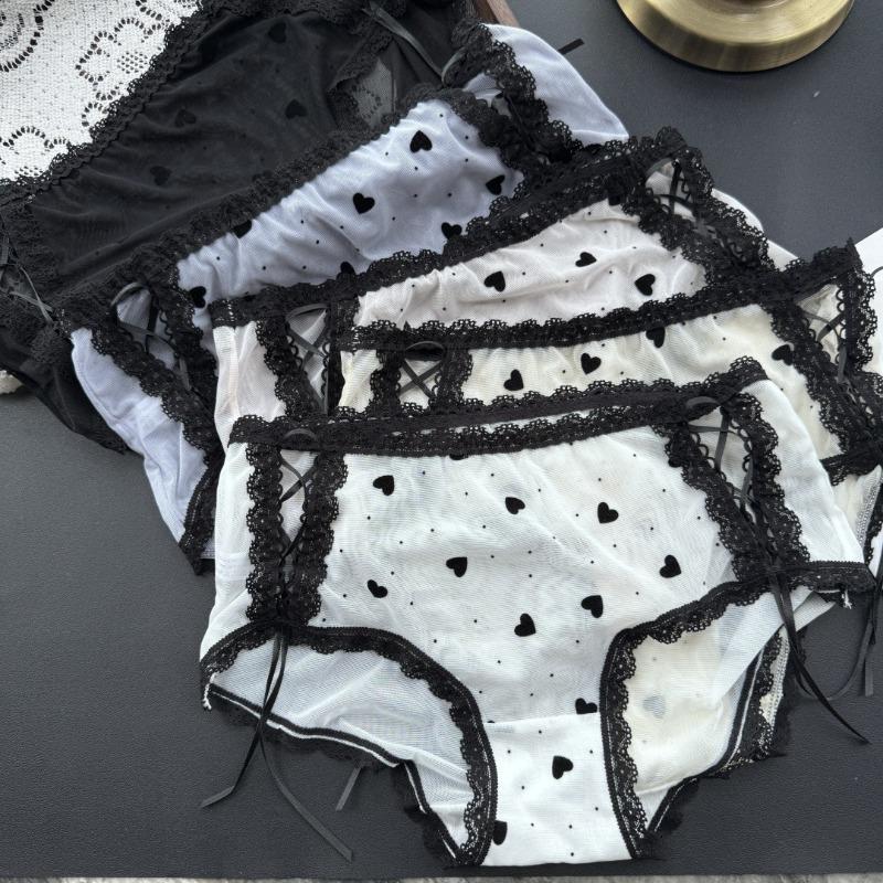 Women's Spring and Summer Personality Ribbon Hollow Mesh Lace Waist Underwear