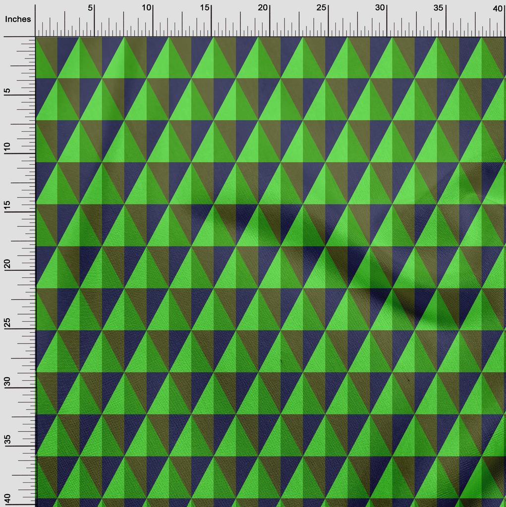 oneOone Cotton Flex Green Fabric Geometric Diy Clothing Quilting Fabric Print Fabric By Yard 40 Inch