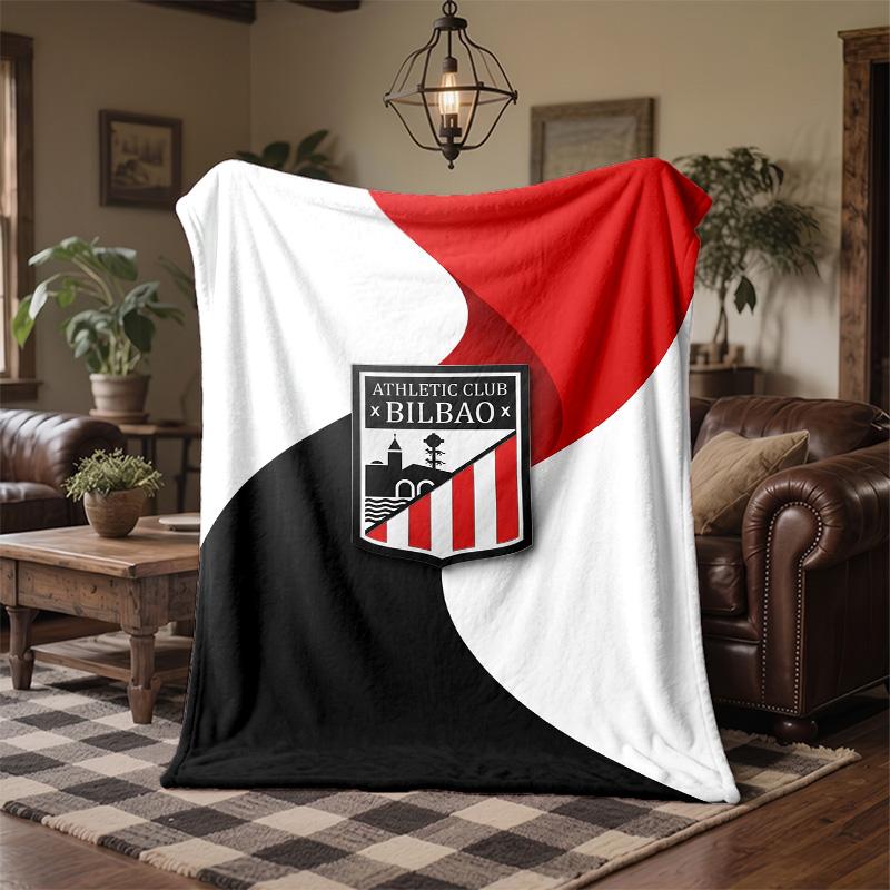 Athletic Bilbao Football Print Flannel Blanket Soft Warm Sofa Bed Throw Blanket For Home Office Bedroom