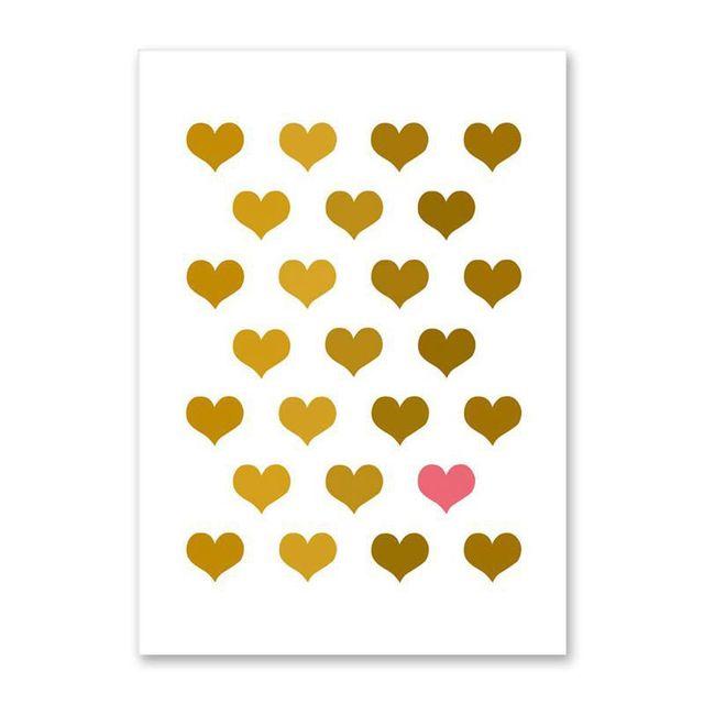 Valentine's Day Love White Gold Letter Decorative Painting Poster Bedroom Living Room Canvas Painting Cuadros Decoracion Salon