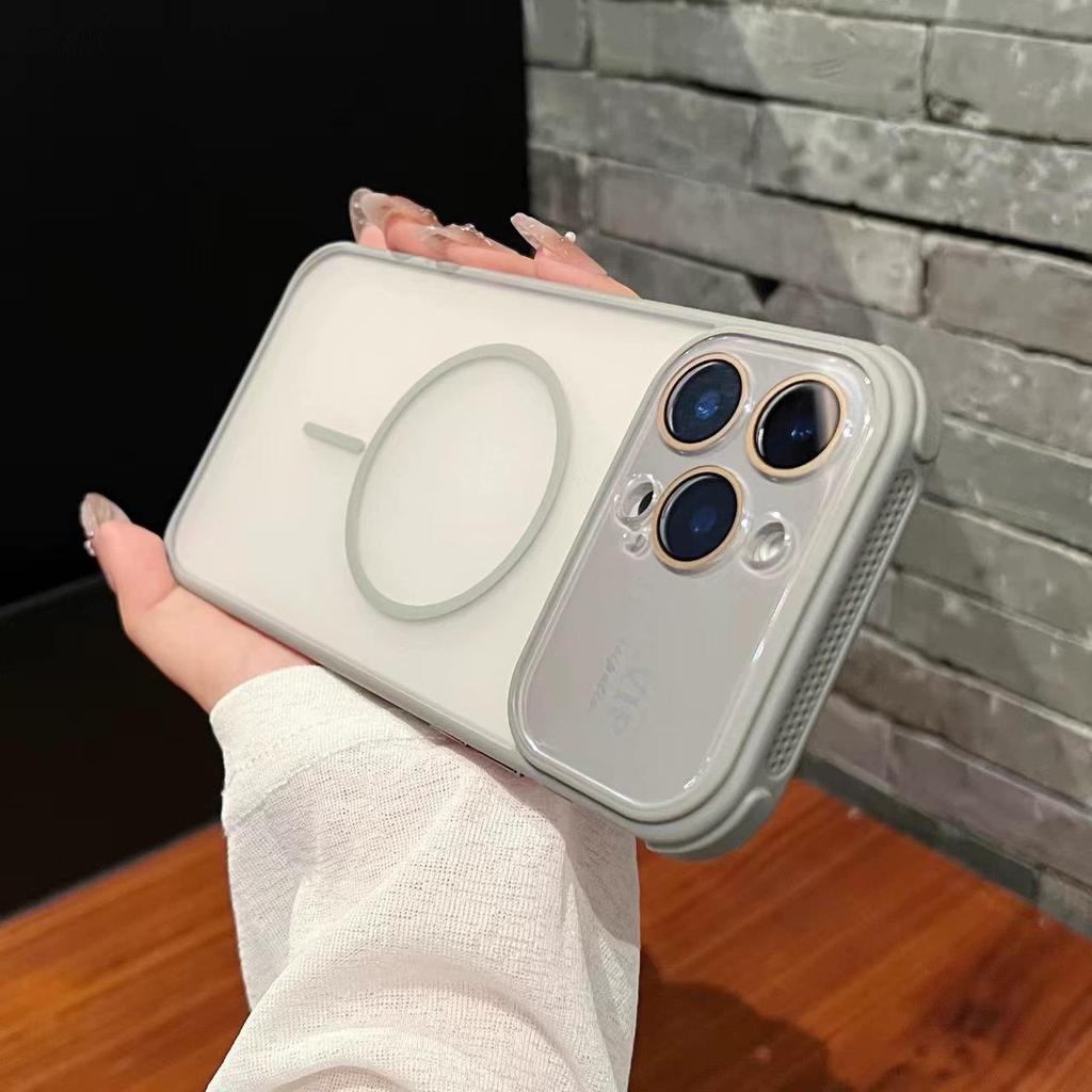 iPhone 17 Pro Large Magnetic Case: Transparent, Frosted Heat Dissipation, Drop-Proof Protective Cover