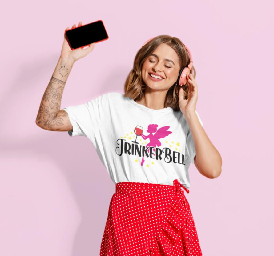 Heiraten Party Karneval JGA Junggesellinnenabschied Trinkerbell Damen T-Shirt