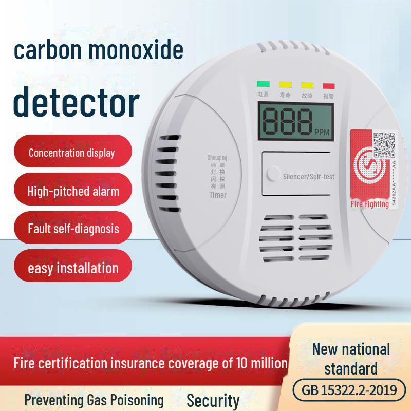 Zasilany bateryjnie wewnętrzny detektor tlenku węgla i gazu