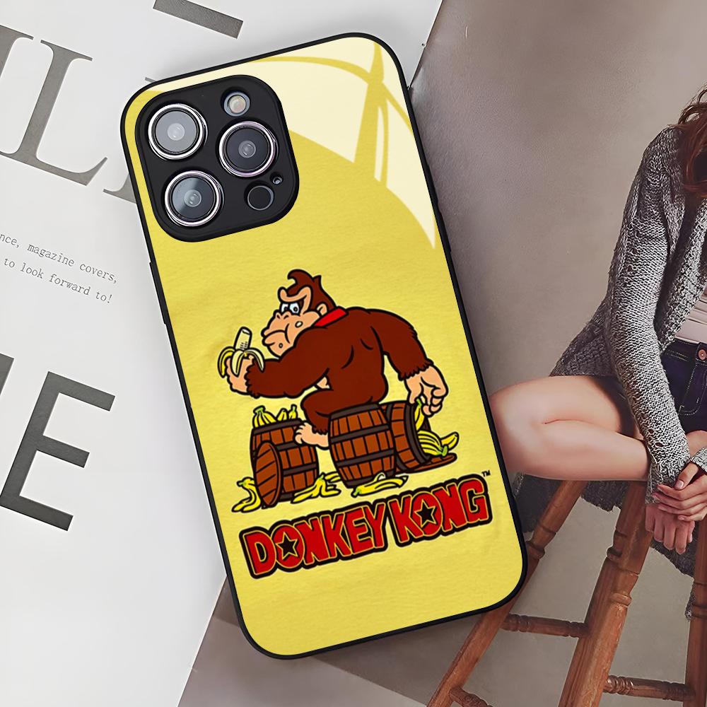чехол для телефона Donkey Kong для iPhone 16 15 14 12 11 13 Pro Max Mini X Xr Xs Se 8 Plus стеклянный чехол iPhone13 mini