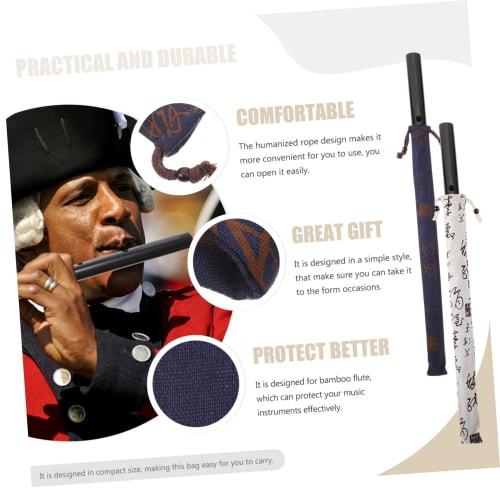 Abaodam Bamboo Flute Protective Bags, Set of 2, Cotton Linen with Drawstring, 39 X 5 X 0.5cm, Lightweight (Approx. 40g), Assorted Random Patterns, Was