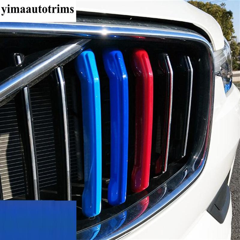 Tricolor Front Head Grille Grill Strip Molding Decoration Cover Trim For VOLVO XC60 2018 -  Plastic Accessories Exterior Kit