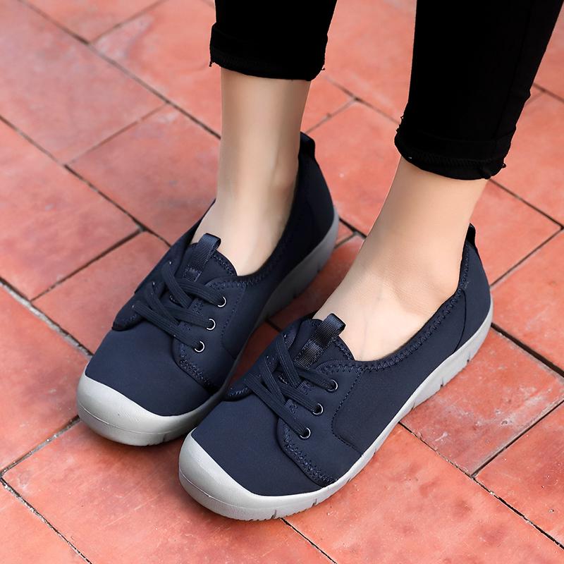 Women Low-cut Flat Shoes Breathable Lightweight Casual Walking Shoes Non-slip Soft Sole Outdoor Footwear for Traveling Driving