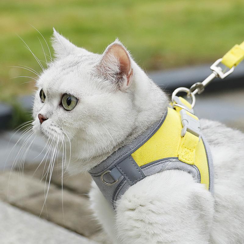 Pet Chest and Back Straps, Small Dog Vest Style Dog Leash, Dog Walking Leash, Cat Supplies, Breathable and Reflective