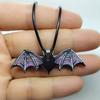 Acrylic Bat Pendant Necklaces for Women Girl Minimalist Rope Chain Choker Halloween Animal Necklace Jewelry Collier