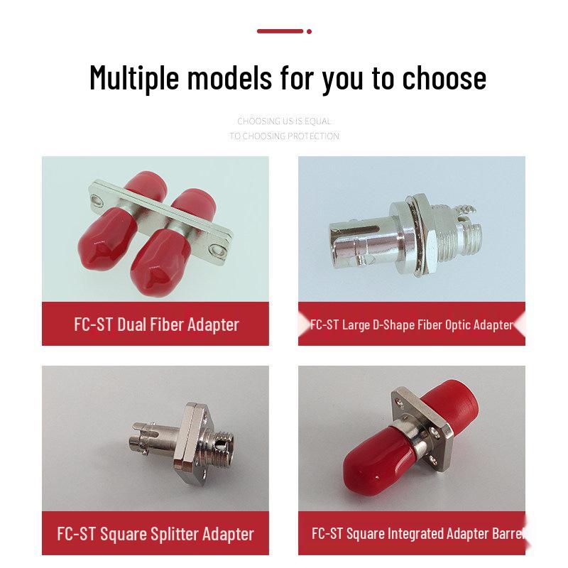 Fiber Optic Connector Adapter Flange Plug Coupler, Single/Multi-mode, Single/Double Core Options