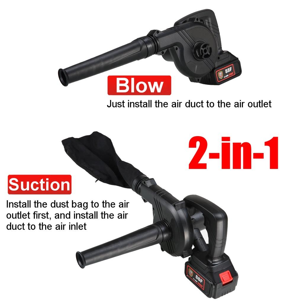 2 IN 1 1500W Cordless Electric Air Blower & Suction Portable Handheld Dust Collector Cleaner Power Tool