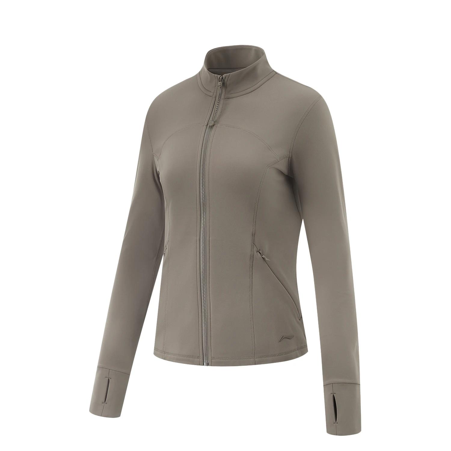 

Li Ning Fitness Series однотонный воротник-стойка удобный дышащий универсальный флисовый теплый кардиган свитшот женский свитшот AWDU622-1 L