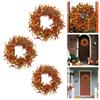 Artificial Autumn Wreath, Door Decorative Wreath with Yellow And Green Leaves, Hanging