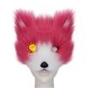 Halloween Half Face Plush Mask Artificial Fox Mask Supplies Horror Cosplay Props Carnival Cos Unisex Colorful Fox Mask For Gifts