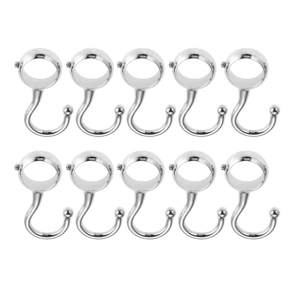 DRELD 10pcs Wardrobe Hanging Tube Pipe Rod Hooks Kitchen Pan Hook Bathroom Hook Hanger for Towel Clothes 16mm/19mm/22mm/25mm