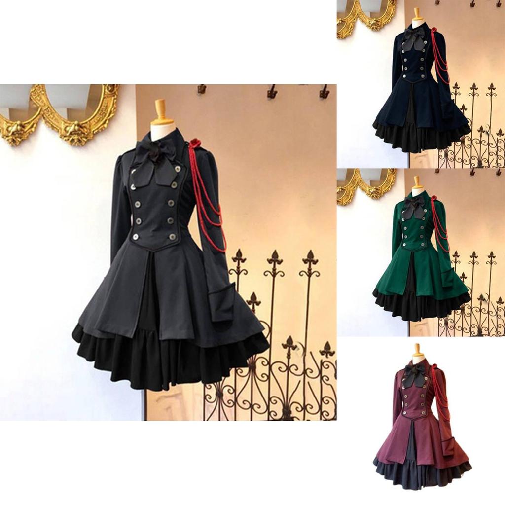 Medieval Renaissance Vintage Butterfly Long Sleeve Cosplay Dress